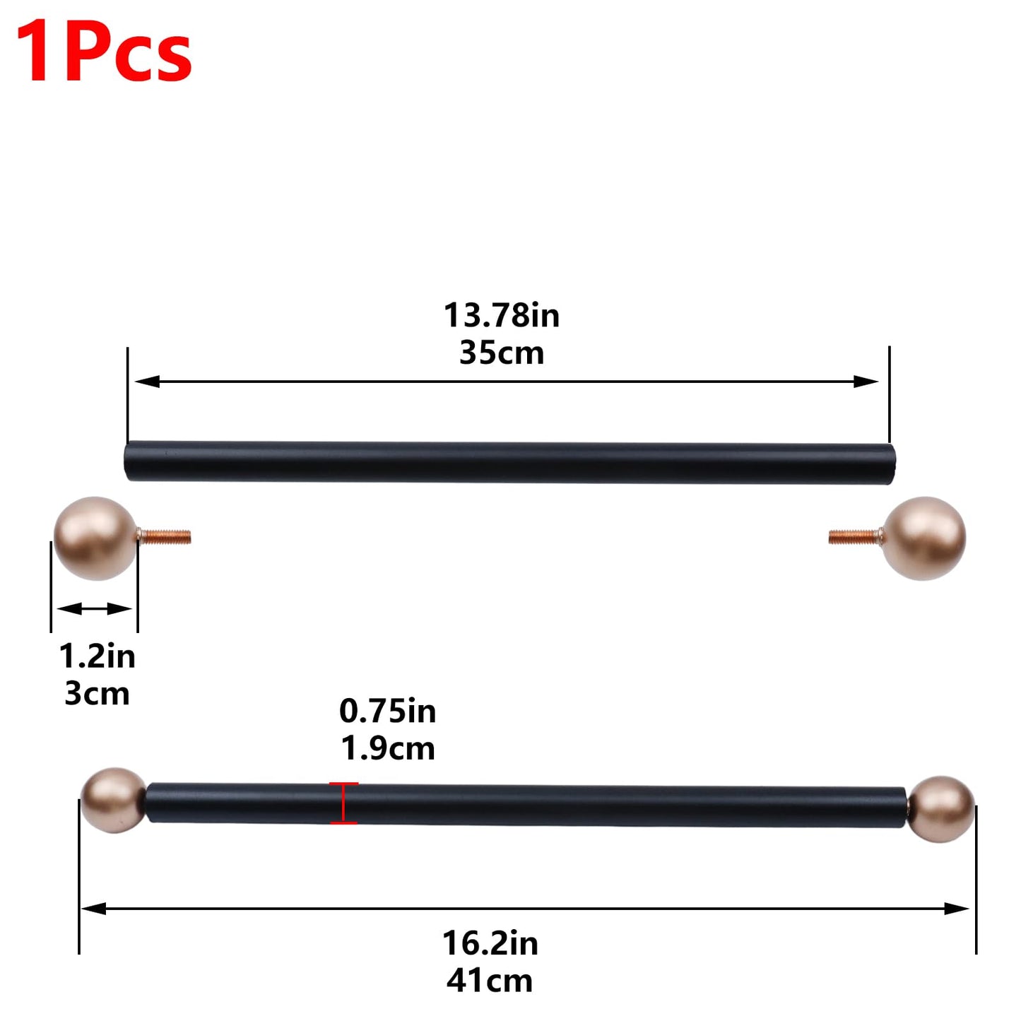 Geesatis 1Pcs Lamp Post Cross Arm Ladder Rest,Cross Arm Replacement for Outdoor Lamp Posts Pole Light,Small Bronze Ball Cross arm Handle Replacement