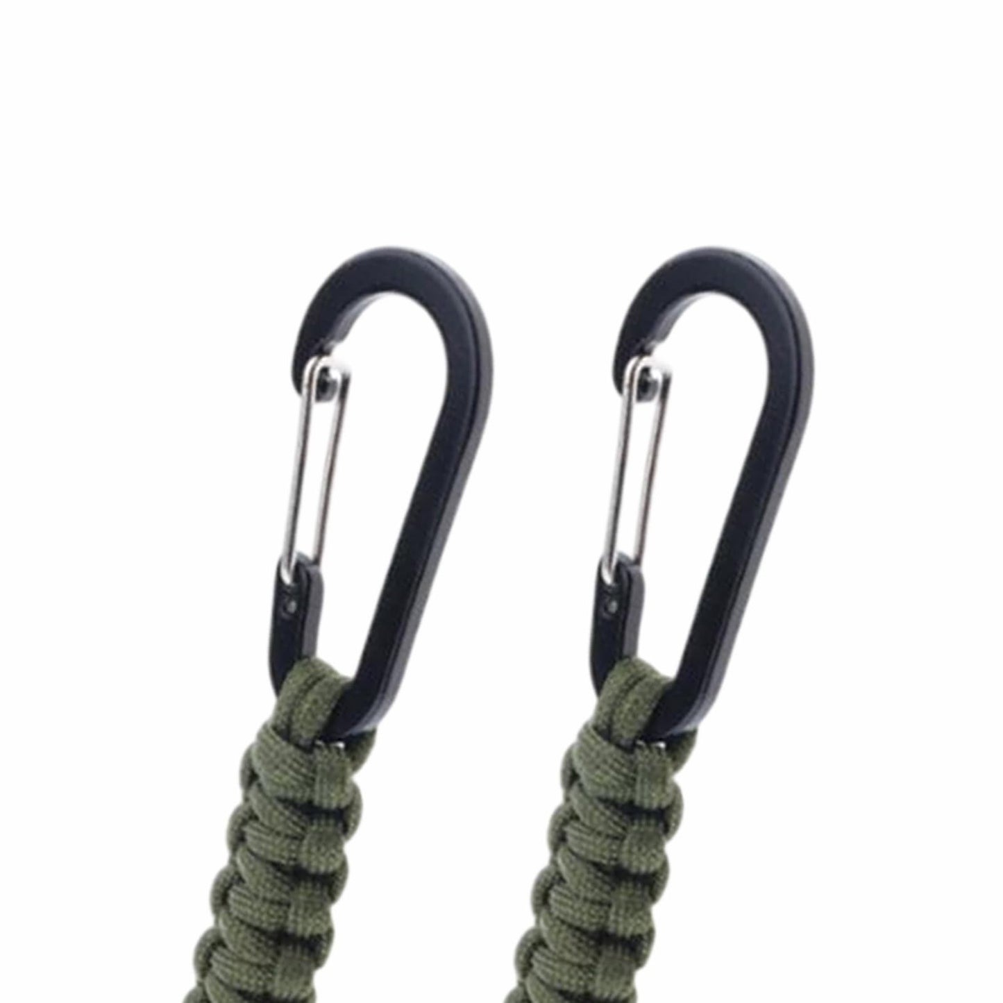 Paracord Keychain Carabiner with Double Hooks Hanger Stroller Hook for Water Bottle, Key, Backpacks, Men, Women(ArmyGreen)