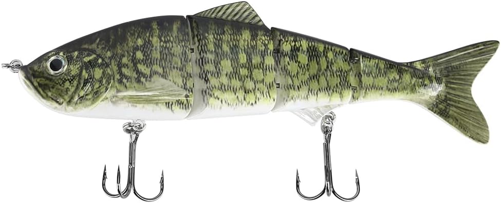 Skiennix 10-Inch Multi-Jointed Swimbait Fishing Lure - 4-Segment Giant Sinking Crankbait for Bass