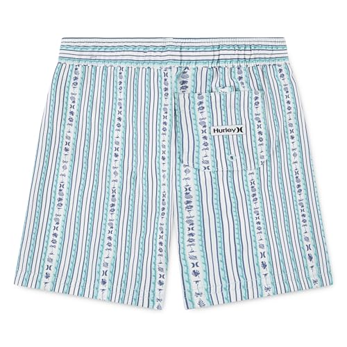 Hurley Kids Mini Vacay Stripe Mint Candy Seersucker Swim Trunks - Large