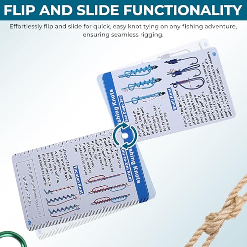 Fishing Knot Tying Tool - 25 Waterproof Knot Cards for Beginners