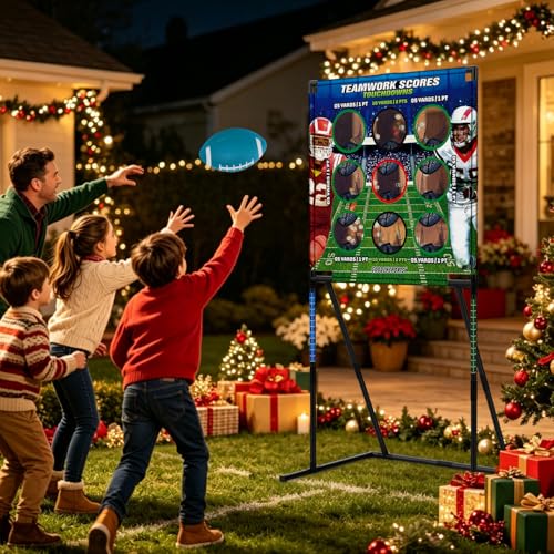 Kids Football and Baseball Toss Game - 9 Hole Target for Outdoor Fun