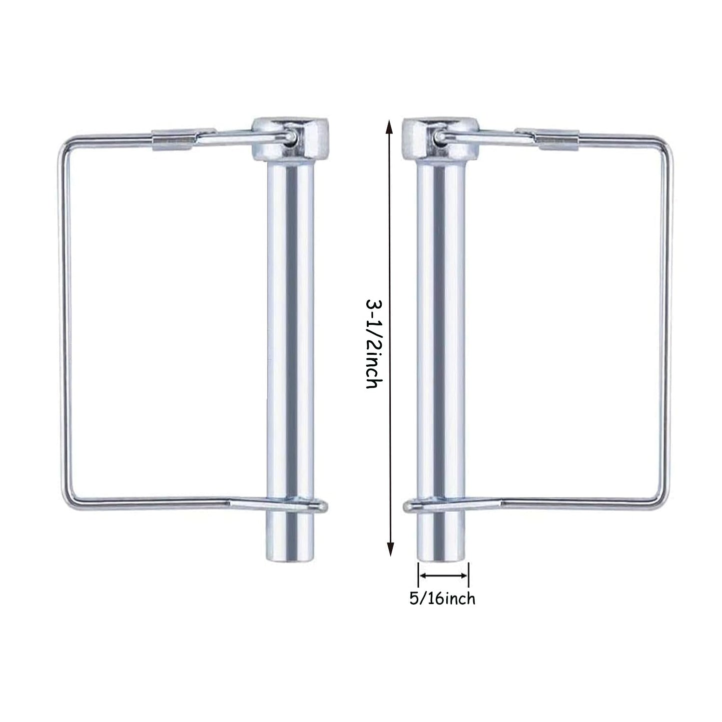 Truleego 2 Pack 5/16 x 3-1/2 Inch Trailer Hitch Pins – Heavy Duty Steel Locking Pins for Utility Trailers, Lawn Mowers, Tow Hitch, Cargo Haulers Wire Lock Pin for Secure Coupling and Towing