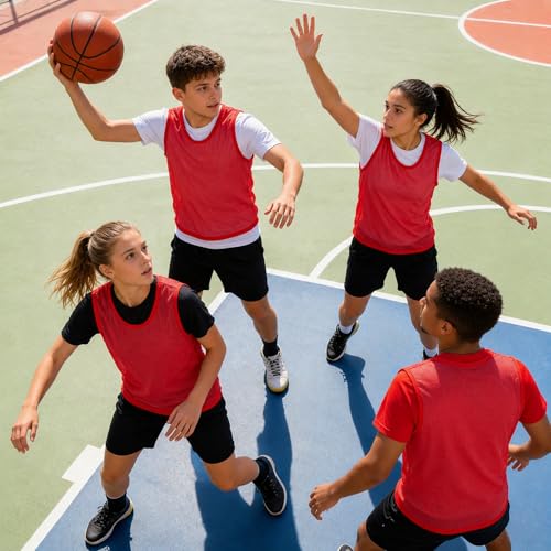 6-Pack Lightweight Soccer Practice Vests - Team Mesh Jerseys