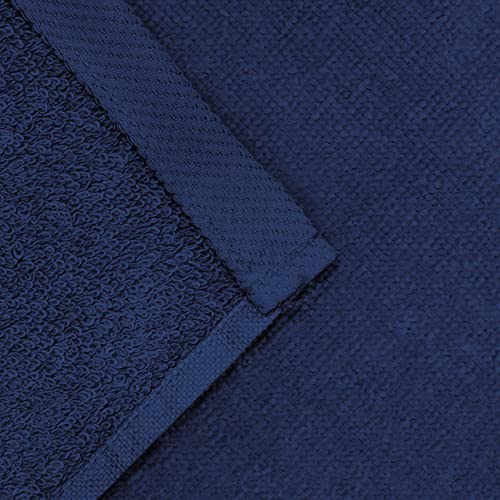 Beachland Solid Navy Cotton Beach Towel Pack of 2 30x60 Inches Extra Soft Absorbent
