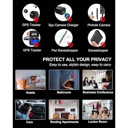 Hidden Camera Detectors with Screen Display, Anti Spy Camera Finder, Bug Detector, GPS Tracker Detector with Flashlight, Hidden Device Detector for Travel, Hotel, Airbnb, Office, Car