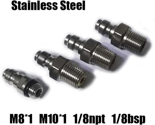Foster 8mm Fill Nipple Male Quick Disconnect Valve - Stainless Steel for Paintball & Diving