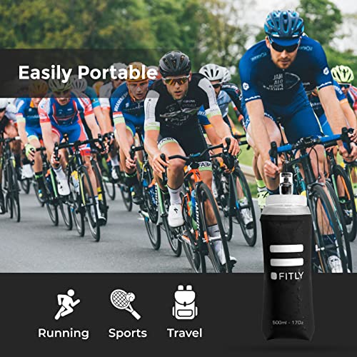 FITLY Soft Flask 17 oz Collapsible Hydration Bottle for Running