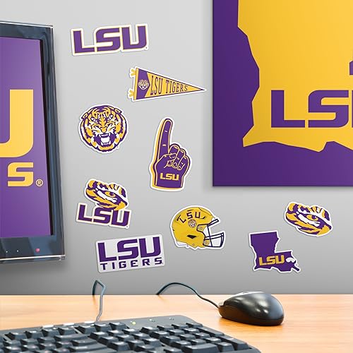 Lsu Tigers Waterproof Vinyl Sticker Pack - 50 Official Decals for Laptops, Water Bottles & More (Variation: THIS listing: Lsu)
