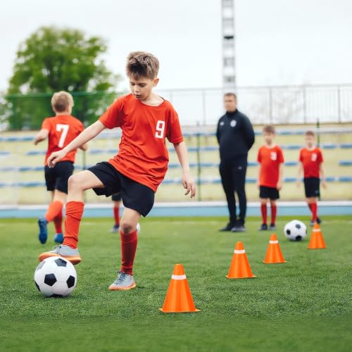 7 Inch Orange & White Traffic Cones - 12 Pack for Training & Events