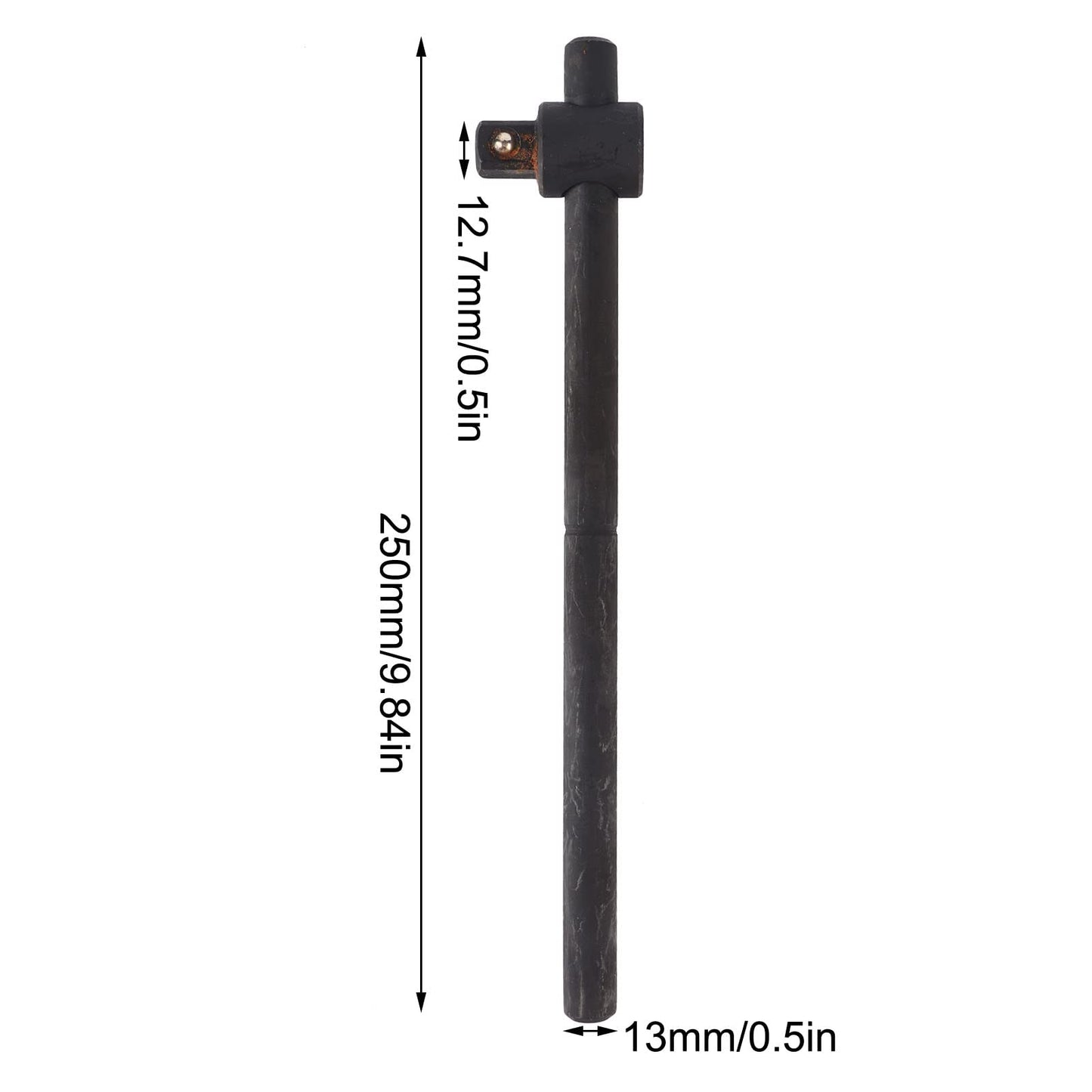 Yulatik 1/2" T-Handle Sliding Wrench Breaker Bar, 9.84 Inch Heavy Duty Steel Drive Socket Hand Tool, Gifts for Men & Dad