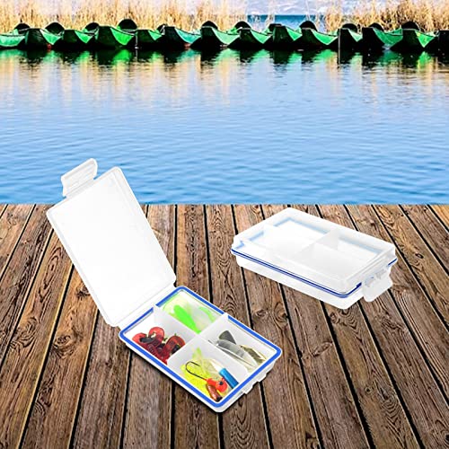 Mini Waterproof Tackle Organizer - 4 Pcs Fishing Box 4in x 2.5in x 1in