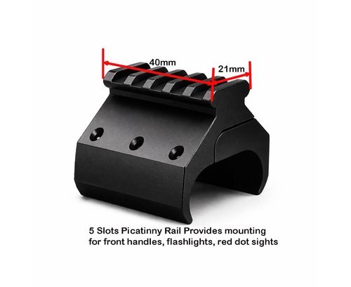Gotical Tactical Double Barrel Shotgun Mount w/ 5 Slot 20/21 Picatinny Rail, Shotgun Accessories for Laser Sight Flashlight Light Mount (1 Piece)
