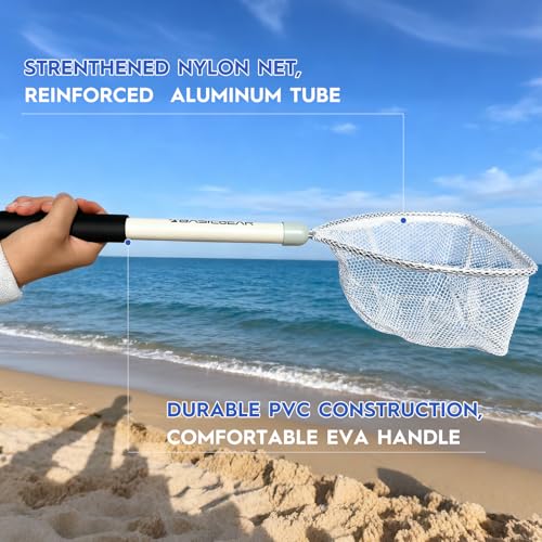 BasicGear® Medium Baitwell Landing Net - Ultra-Light Float Design, 8x6 Inch Hoop