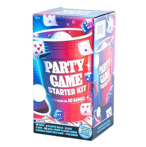 Party Game Starter Kit – 30 Adult Party Games with Cups, Dice & Cards