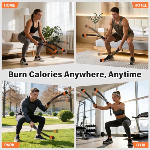 Adjustable Ropeless Battle Ropes - Portable Cordless Gym Equipment - Black