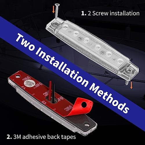 12V Boat Navigation Lights Red & Green 2-Pack IP68 Waterproof, ABS Bow & Stern Lamps