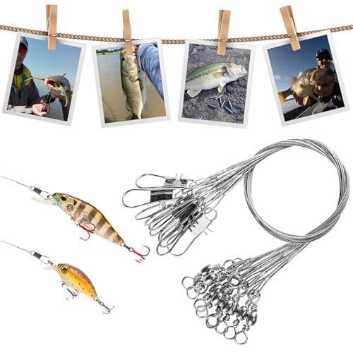 Stainless Steel Fishing Leader Wire - 5.9in, 20lb, 50pcs