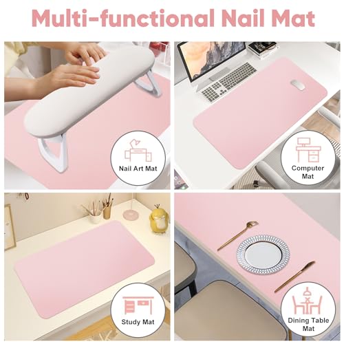 Subay Nail Art Table Mat, (MAT ONLY) Soft Microfiber PU Leather Hand