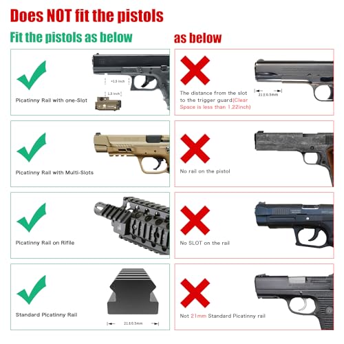 Pistol Flashlight Green Laser Combo 420 Lumens Pistol Light Recharge Tatical Flashlight Fits for Picatinny MIL-STD-1913 Rail, Fits for Glock (with Built-in Battery)