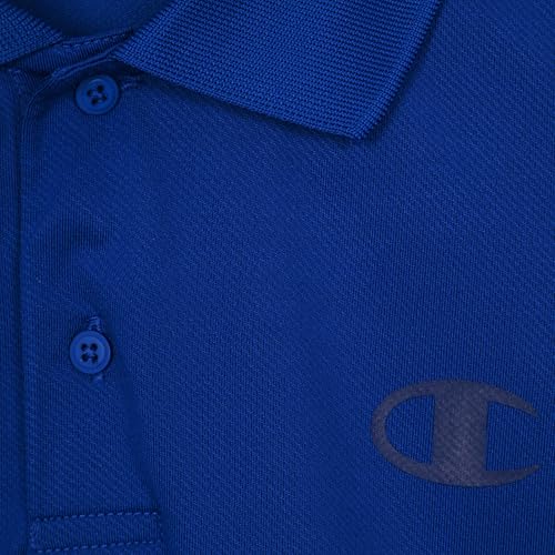 Champion Boys XL Blue Surf Athletic Polo Shirt with Moisture-Wicking Stretch