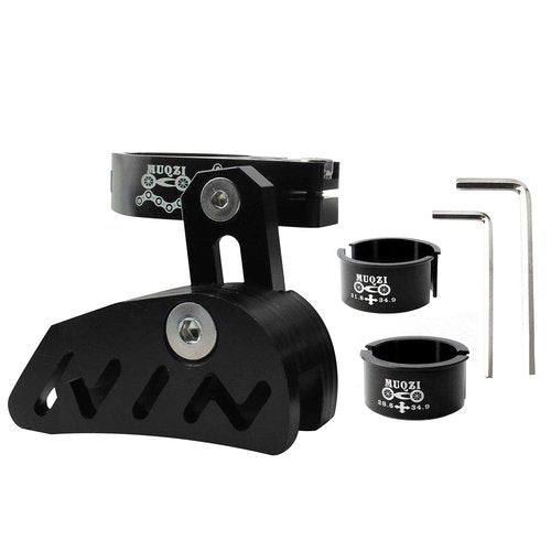 Bike Chain Guide MTB Bike Protector Road Bicycle Mountain Cycle Chain Guide Tensioner with Hollowed Design for Single Disc Sprocket, Front Dial Smooth Driving(Black)