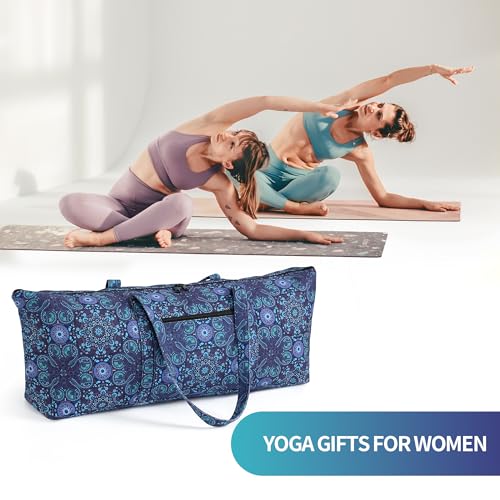 Large Yoga Mat Bag with Wet Pocket - Blue Tote
