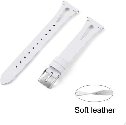 Lamshaw Compatible with WHOOP 4.0 Bands with Case bands, Slim Vintage Leather Strap Replacement Compatible with WHOOP 4.0 (White)