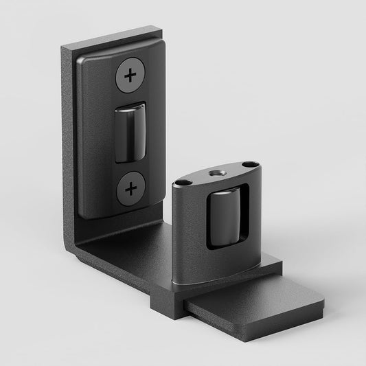 CCJH Sliding Barn Door Floor Guide Adjustable Bottom Double Small Rollers Guide Wall Mounted(Black 1pcs)