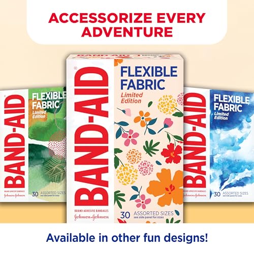 Flexible Fabric Adhesive Bandages - Wildflower Design - 30 Count
