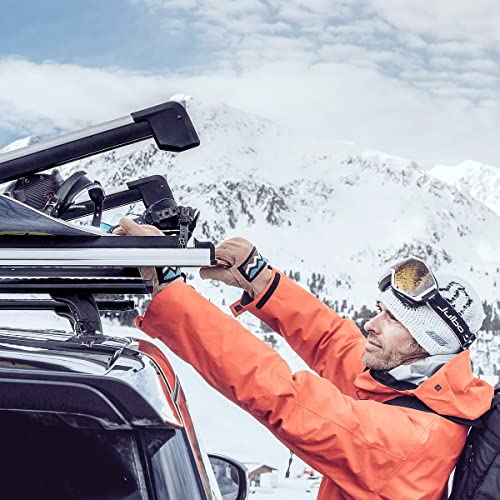 Rooftop Ski & Snowboard Rack - Slide-Out Design, Holds 6 Skis/4 Boards
