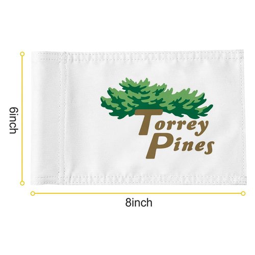2BUT Torrey Pines Golf Pin PGA Flag Practic Putting Green Golf Flag For Backyard Garden Double-Sewn 600D Nylon Miniature Pin Flag Regulation Tube Flag(8"X6")