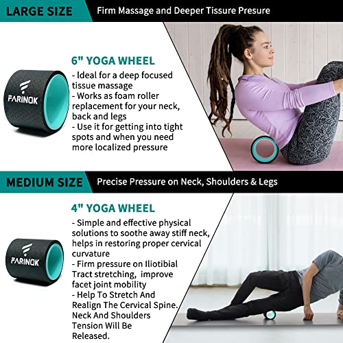 Yoga Wheel Set of 4 - 10MM Thick Back Rollers for Pain Relief