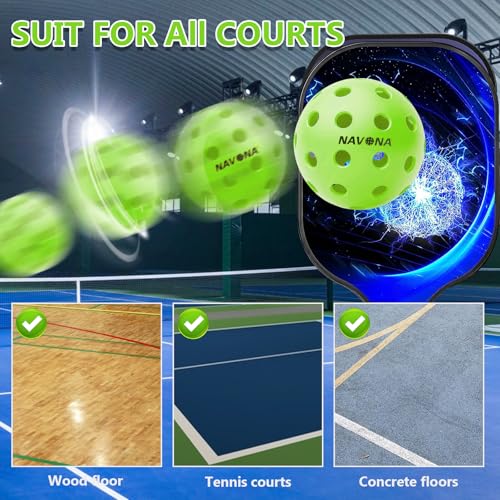 Navona 48 Pack Premium Outdoor Pickleball Balls - Green 48Pack, USAPA Standard