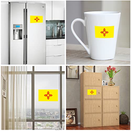 QQSD New Mexico Flag Sticker Decal in Multiple Sizes, 3 Pack, 11.7 x 8.3 Inches