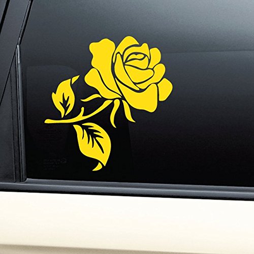 Rose Vinyl Decal - Yellow Floral Sticker for Laptops, Cars, and Windows