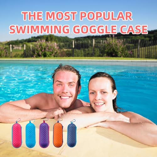 Swim Goggle Case - Shockproof EVA with Drainage Holes - Orange