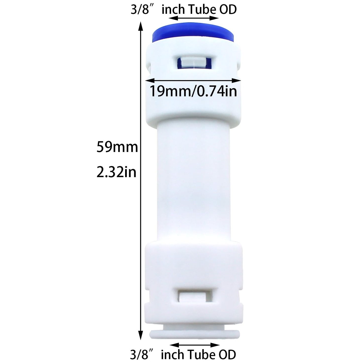 Bxian 4pcs 3/8 Inch Inline Connection Check Valve Plastic Connection Check Valve for RO Water Pipe for RO Filters and Water Purifiers