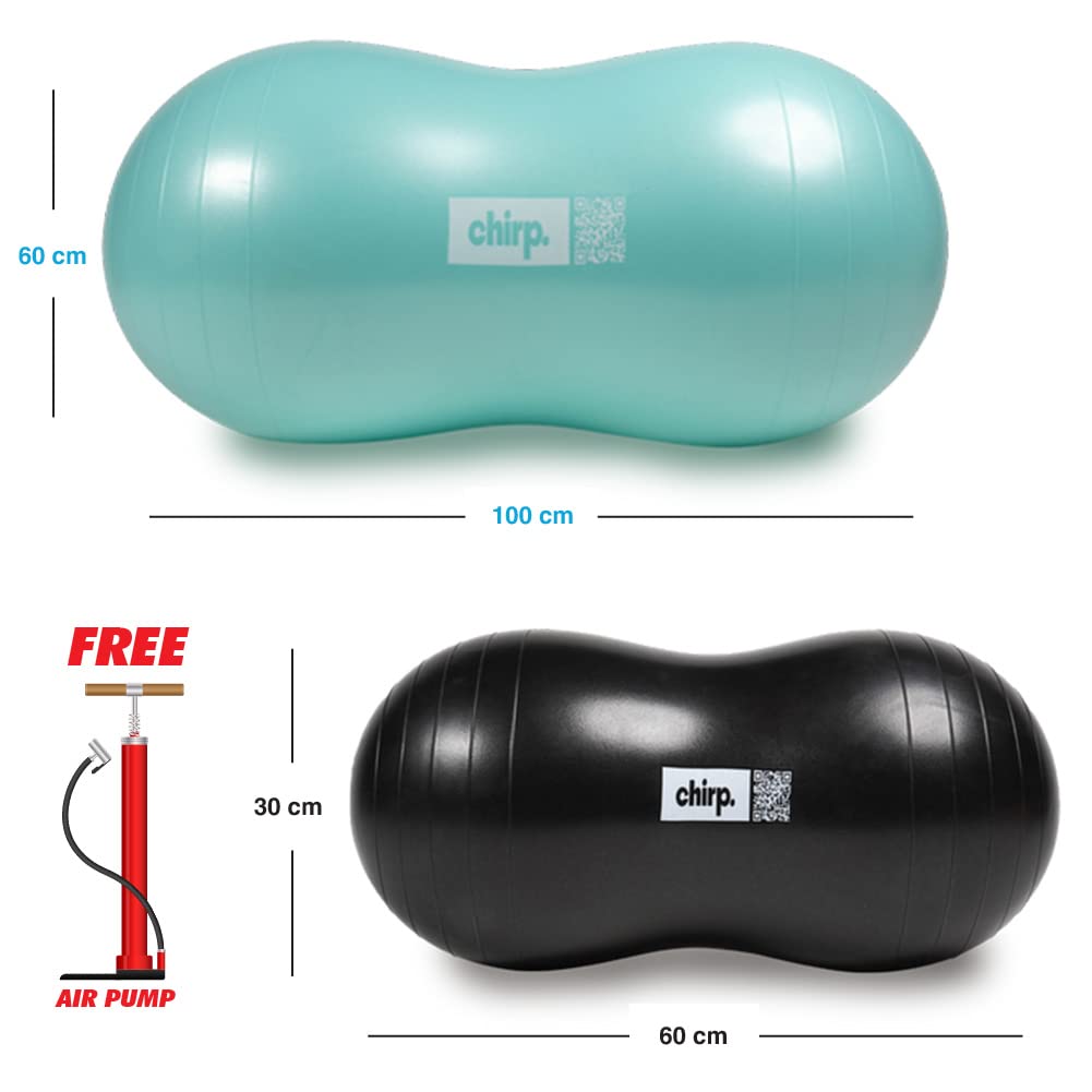 Chirp Cloud Peanut Mobility Ball 2 Pack (Mint 100x50cm, Black 60x30cm)