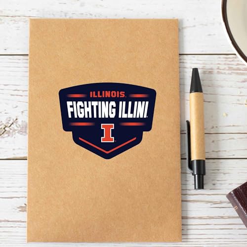 University of Illinois Badge Vinyl Decal - Orange/Navy
