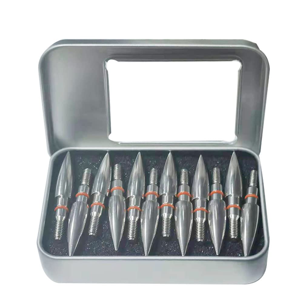 Field Points arrowheads 125 Grains Archery Field Points, 9/32" Stainless Steel Screw in Archery Field Tips and Broadheads (1 Dozen 12 PCS)