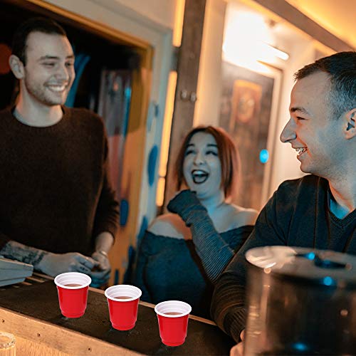 Mini Disposable Shot Cups - 120ct Small Red Plastic 2oz