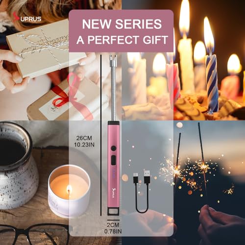 Rechargeable Candle Lighter - Electric Arc with Safety Features - Pink