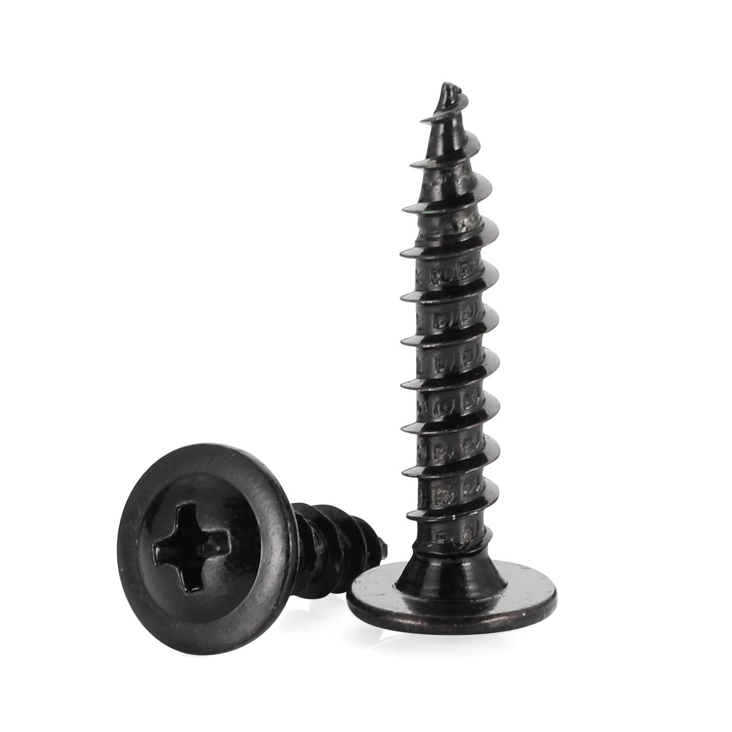 OUSCHR #10 x 1 Black Truss Head Wood Screws Fast Self Tapping Wafer Head, Alloy Steel, 100 PCS