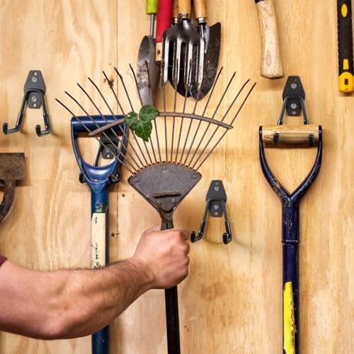 Garage Hooks, 20-Pack Steel Garage Accessories for Organization and Storage, Heavy Wall Mount Duty Hooks with Anti-Slip Coating for Hanging Ladder, Bike, Power Tools and More Tools, Black