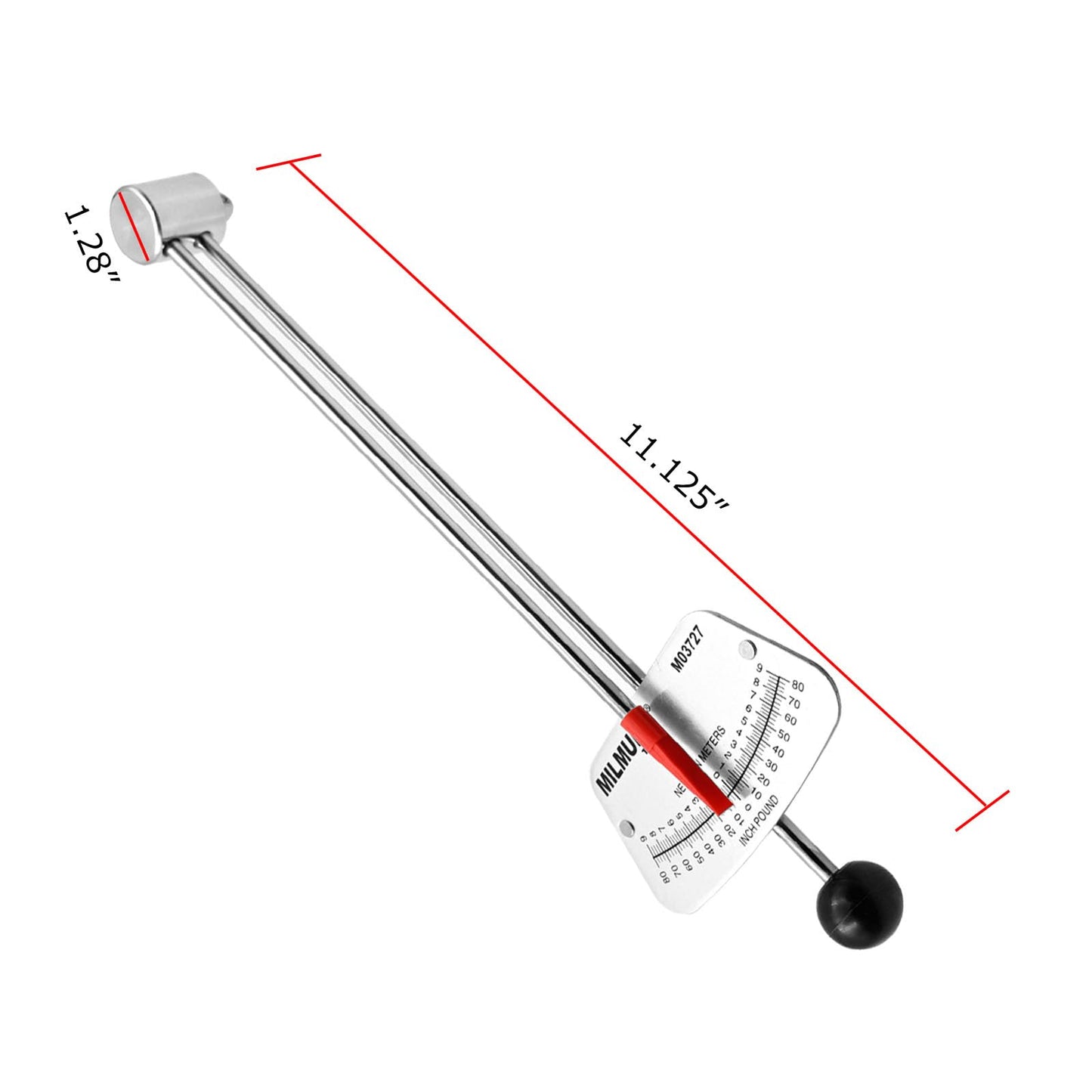 MILMUMU 1/4" Drive Beam Torque Wrench Precision Instrument-Compatible with SAE and MM Bicycle and Automotive Wrench -0-80 Inch-Pounds, 0-9 Newton Meters