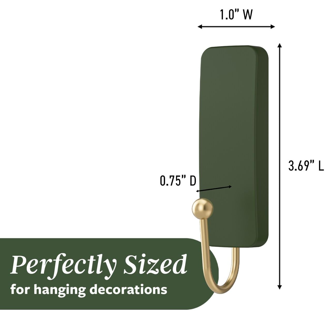 Command Medium Rosemary Wall Hooks, 4 Coat Hooks and 6 Command Strips, Damage-Free Hanging with Adhesive, No Tools Great for Hanging Home Decor, Holds up to 3 lb