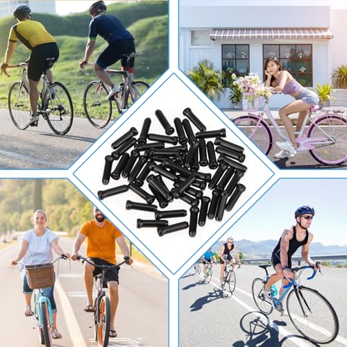 50pcs Black Bike Cable End Caps - Durable Brake & Shifter Tips