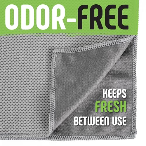 Cooling Towels for Sports & Gym - 4 Pack Breathable Sweat Towels - Green & Grey