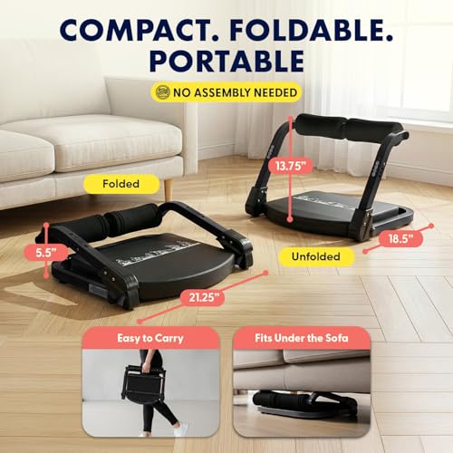 Adjustable Ab Trainer Machine for Full-Body Workout - Black